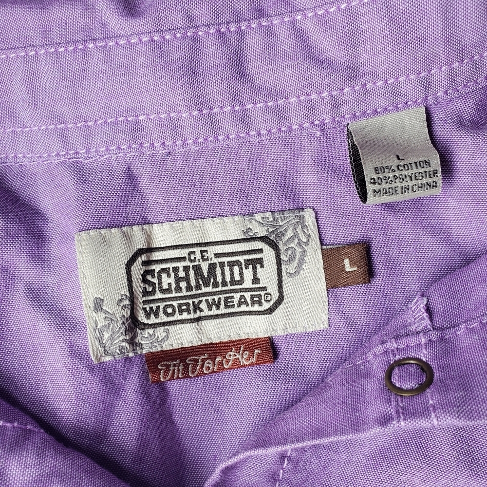 C.E.‎ Schmidt Workwear Purple Snap Button Collare… - image 2